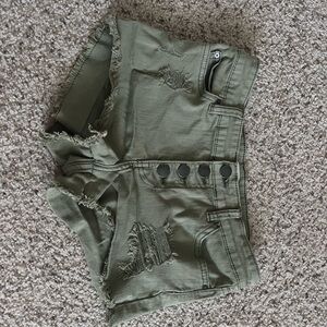 Billabong Olive Green Womens Jean Shorts